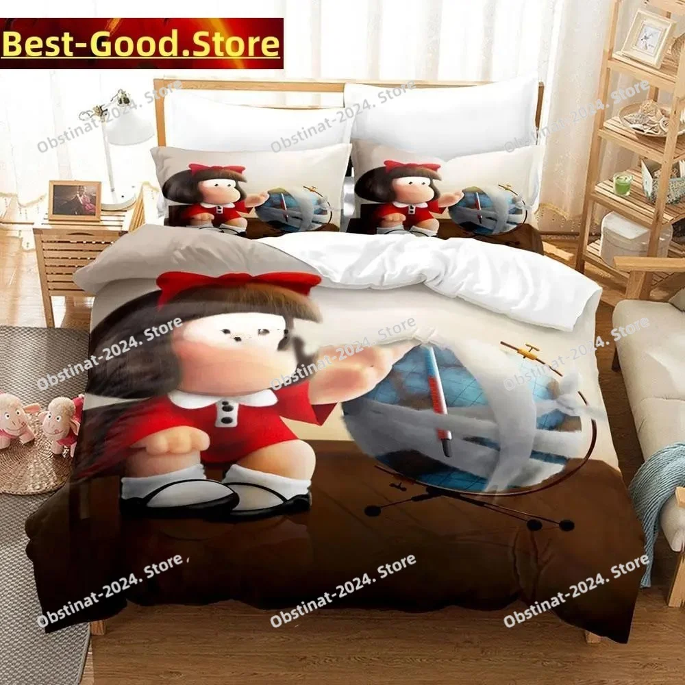 

3D Print Fashion Mafalda Bedding set Printed Duvet Cover Pillowcase Single Double Queen Super King Size Sets
