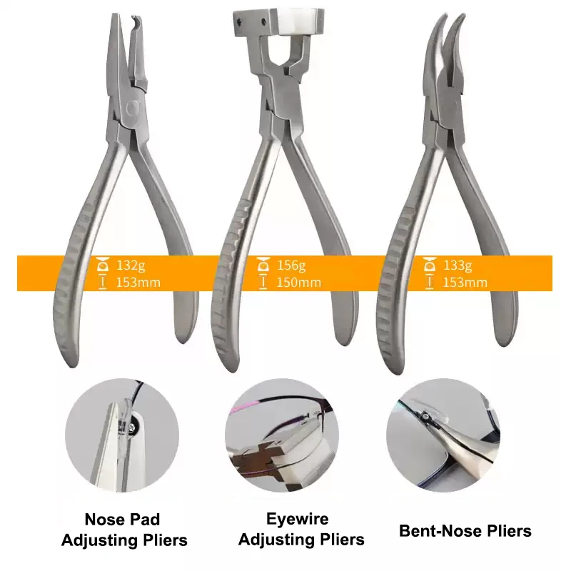 2026 - 18-Piece Eyeglasses Repair Pliers Set for Optic Adjustment Nose Pad Temple Bridge Spectacle Tool Kit for Glasses Frame