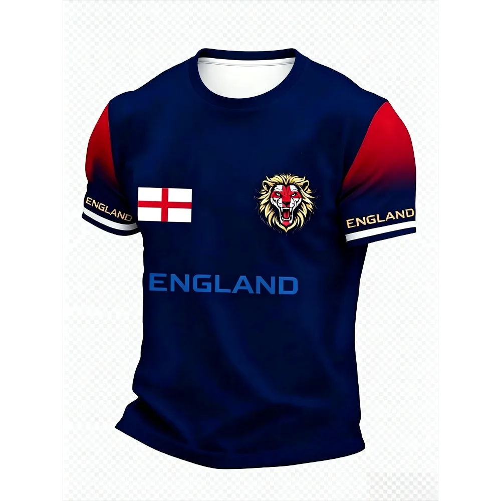 Lion & Cross Graphic Short Sleeve T-Shirt Rose  Casual Tee Sport Print Breathable Daily Top For Men Women