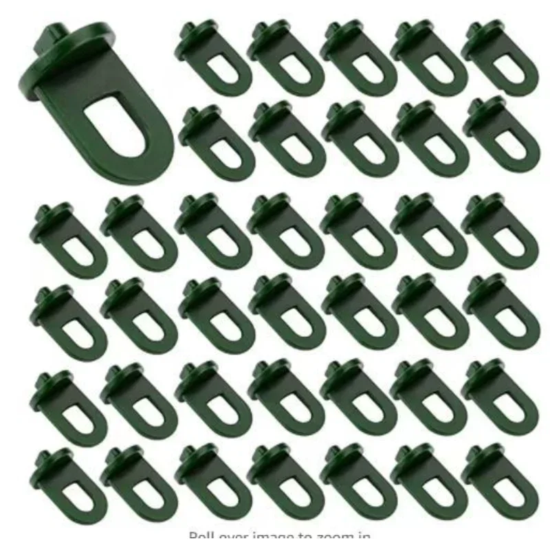 

Plant Flower Hanger Clips, 50pcs Plastic Greenhouse Hanging Hooks, Garden Accessories Fastener Tied Buckle, Green
