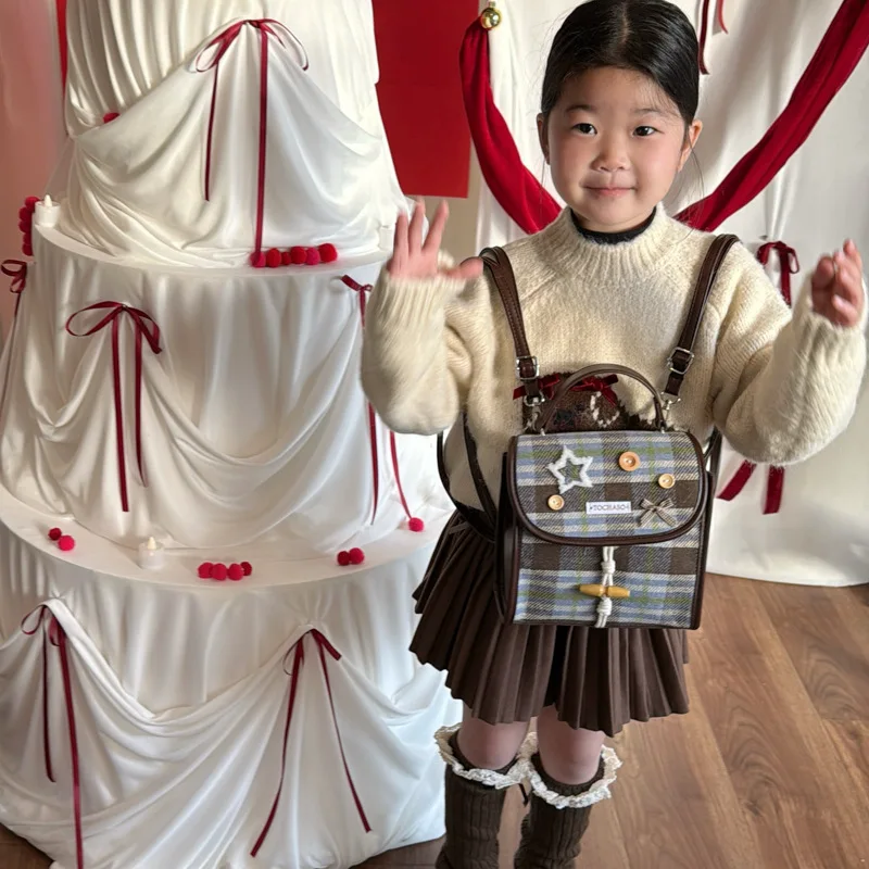 

Checkered Kids Backpacks for Boy Cute Backpack Fashionable Cartoon Backpacks School Bags Designer Bag Mochilas Escolares Sac