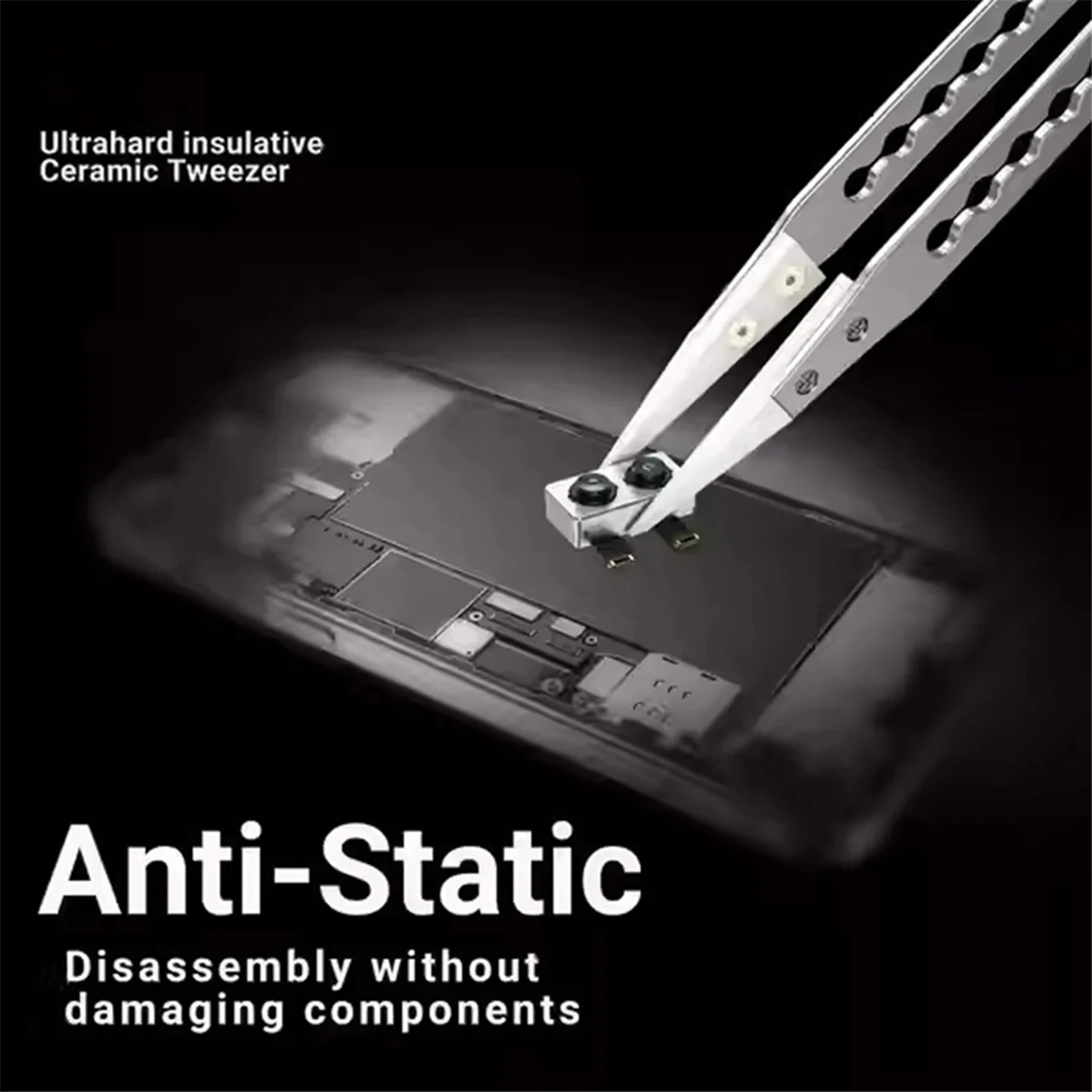 AA98 4pcs Tweezers Non-Magnetic Anti-Static Tweezers for Precise Motherboard Jewelry Repair Forceps