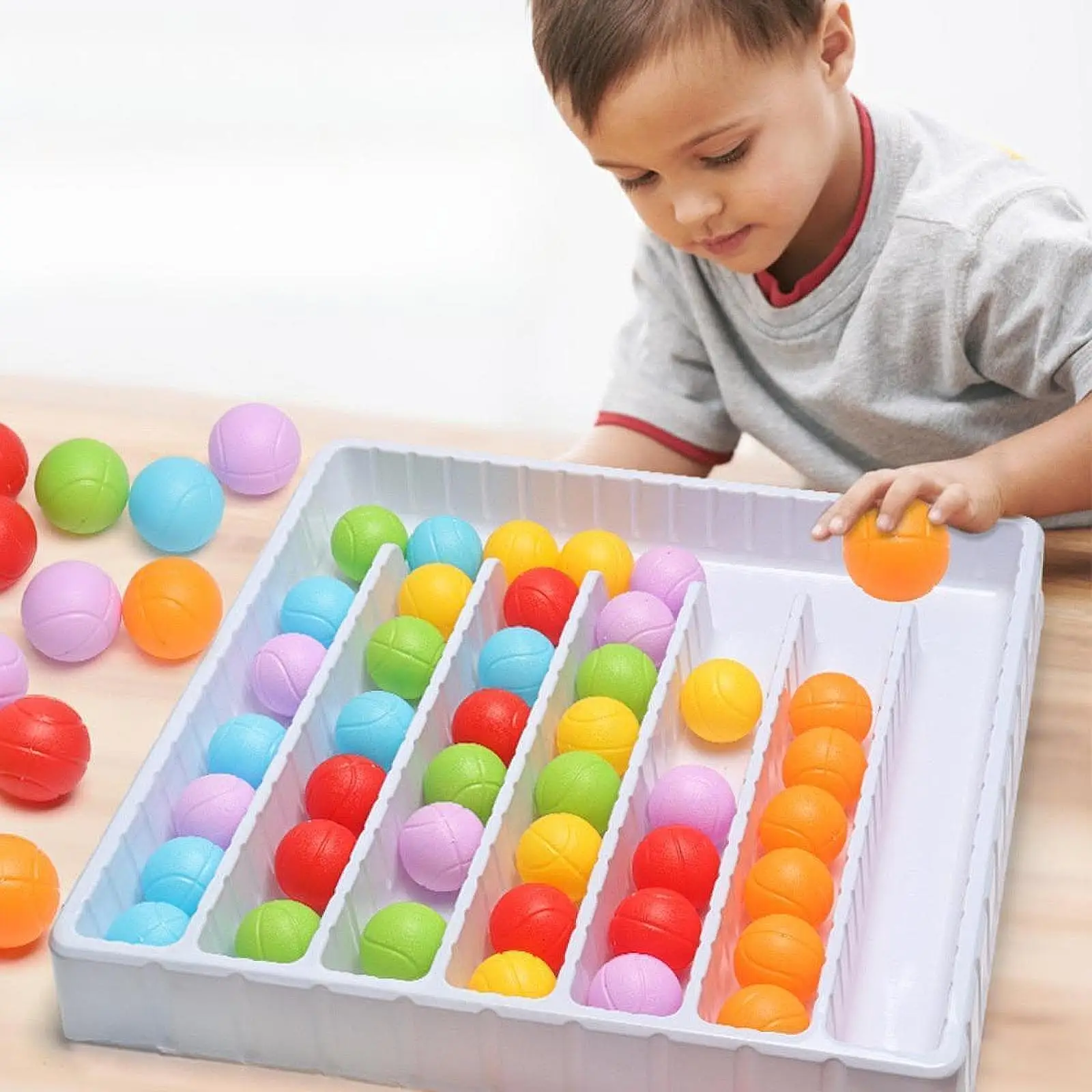 

Rainbow Balls Sensory Game Puzzle for Preschool Kindergarten Ages 3-7 Years