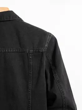 Men's Denim Jacket for Spring and Autumn. Black-Collar Denim Coat. Suitable for Daily Casual Wear. Stylish, Simple and Trendy. 5 Men's Denim Jacket for Spring and Autumn. Black-Collar Denim Coat. Suitable for Daily Casual Wear. Stylish, Simple and Trendy. 5