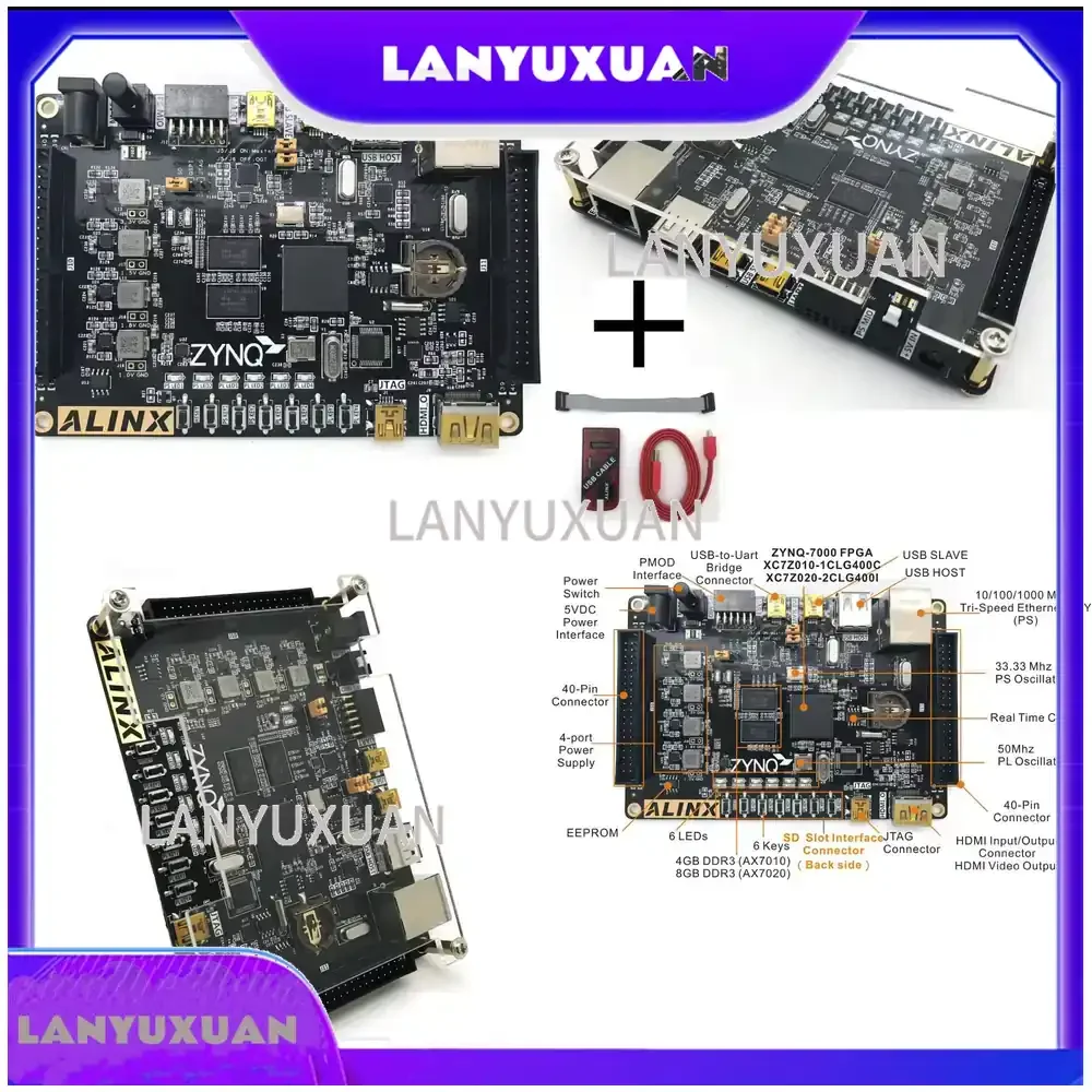 XILINX ZYNQ 7000 7020 XC7Z020 FPGA Development Board for ARM Cortex A9 SoC Evaluation Kit for Embedded Systems Design