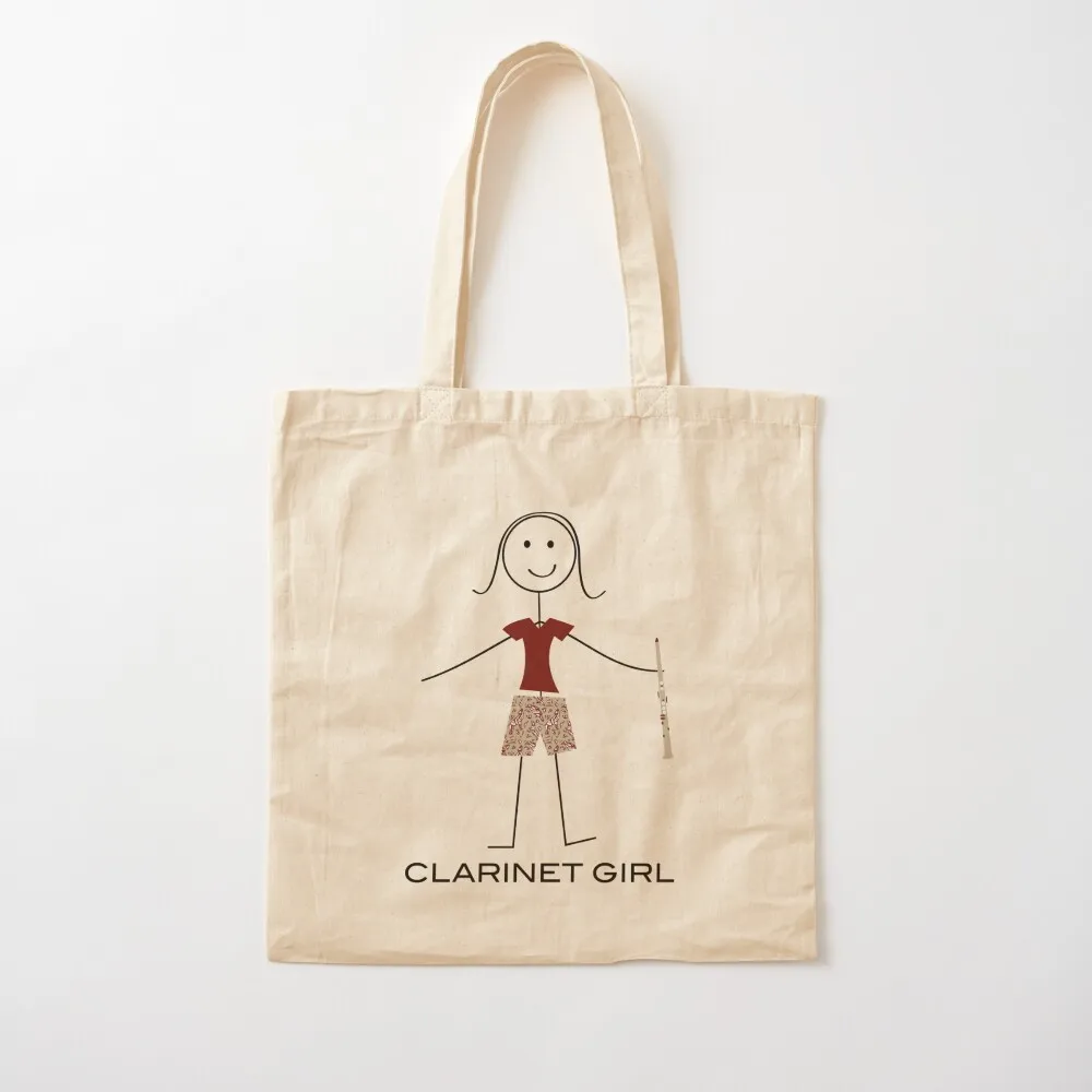 

Funny Womens Clarinet Girl Tote Bag reusable grocery bags shopping bag Custom bag custom bags Canvas Tote