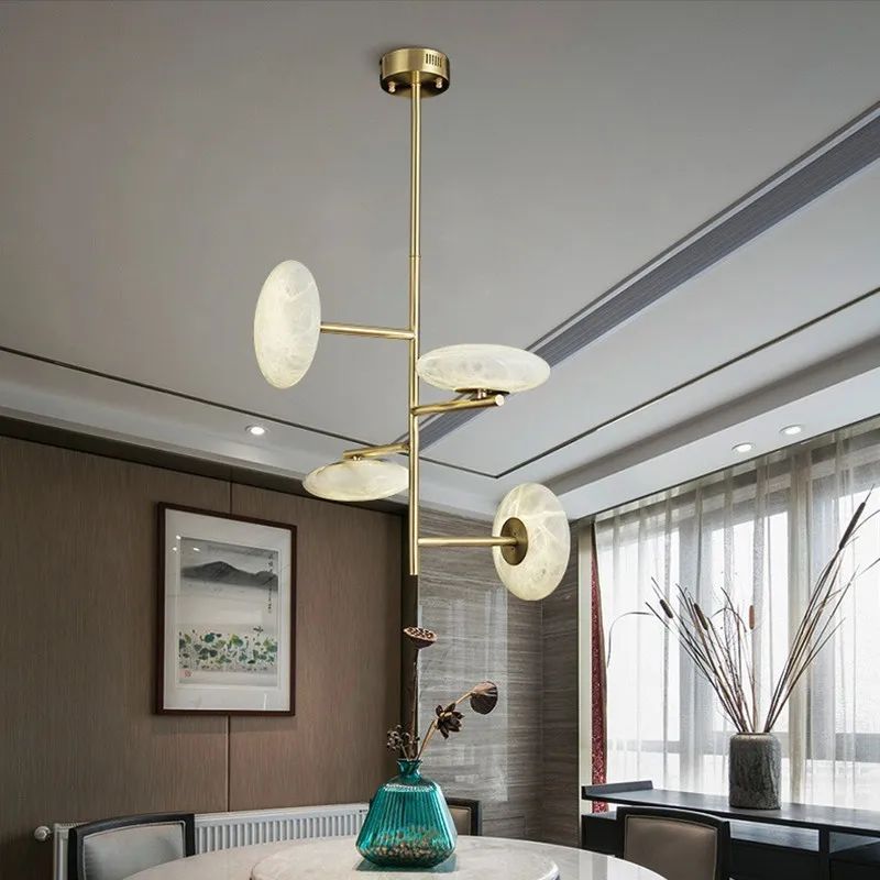 Marmor Ball Decke Kronleuchter Nordic Runde Alabaster Schlafzimmer Kronleuchter Messing Gold Anhänger Beleuchtung Für Esszimmer Wohnzimmer