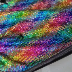 Colorful New Bling Sequins Fabric Mermaid Skirt Cloth Wedding Illuminant Shiny