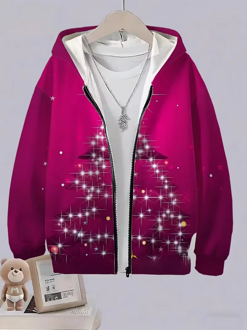 عيد الميلاد زمم هوديي سانتا كلوز البلوز البلوز لحفلات عطلة عيد الميلاد الملابس هدية المرأة زمم الاطفال هوديي