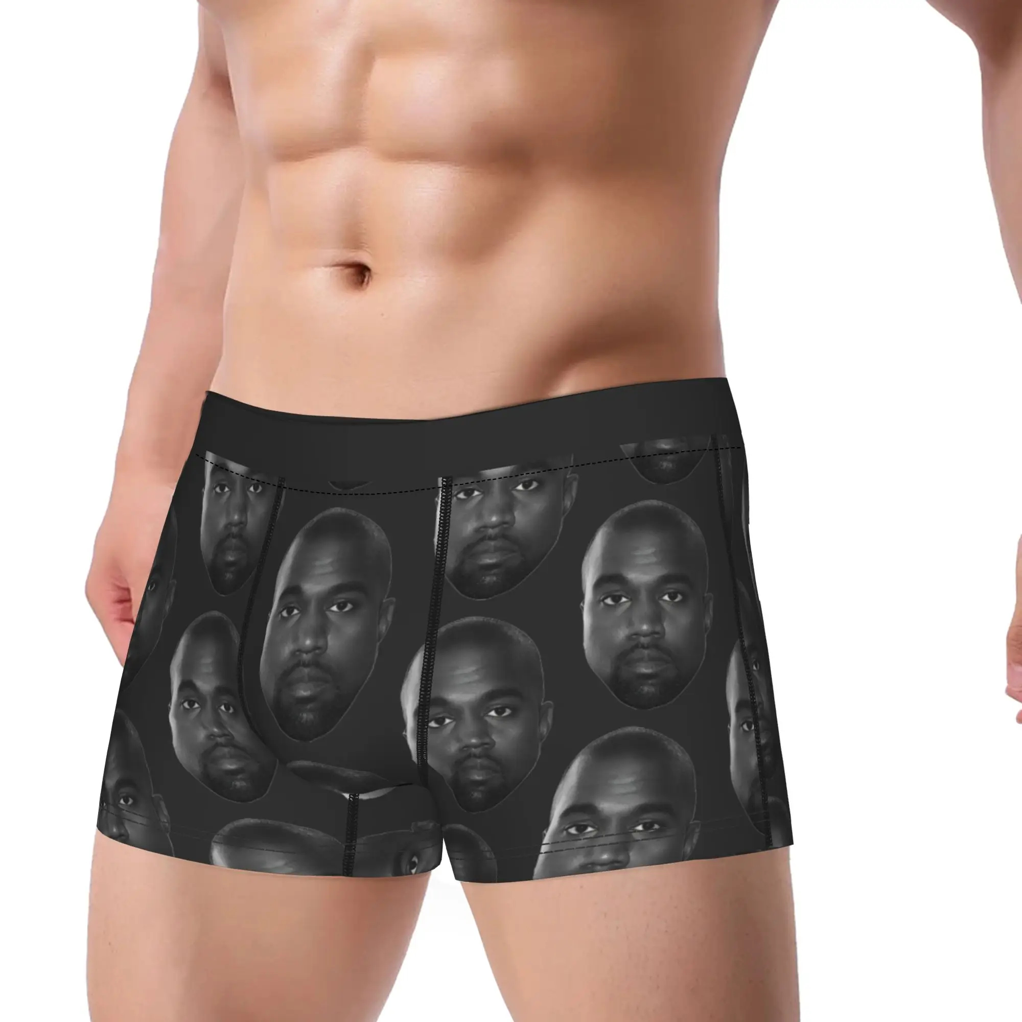 Kanye West---rapper Shorts Briefs  Underwear Quality Males Comfortable Boxer Shorts Pattern Plus Size Panties