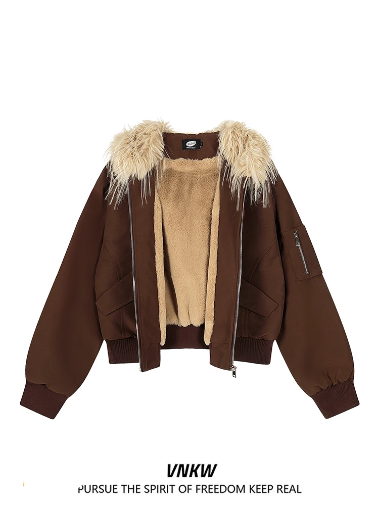 

Мужская хлопковая куртка с капюшоном в американском стиле ретро, зимняя теплая универсальная хлопковая куртка с меховым воротником, верхняя одежда для пар