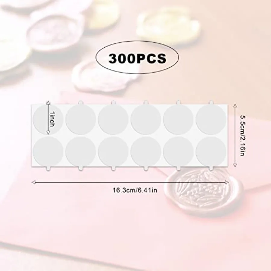300pcs Double Sided Adhesive Dots, 1inch Strong-Adhesion Transparent Adhesive Dots Wax Seal Stickers Traceless Round Adhesive d
