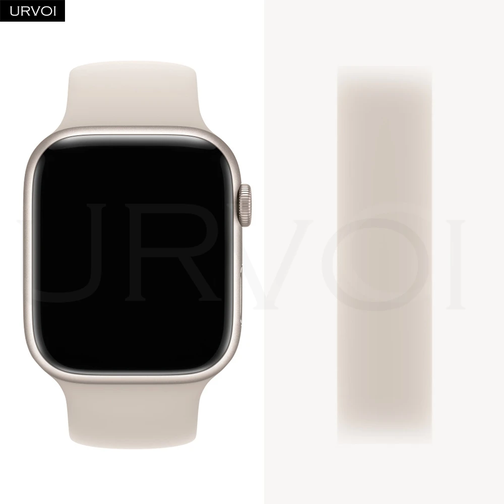 URVOI Silicone Loop for Apple Watch Ultra 4 3 2 Series 12 11 10 9 SE Sport Band Soft Liquid Rubber Strap for iWatch Wristband