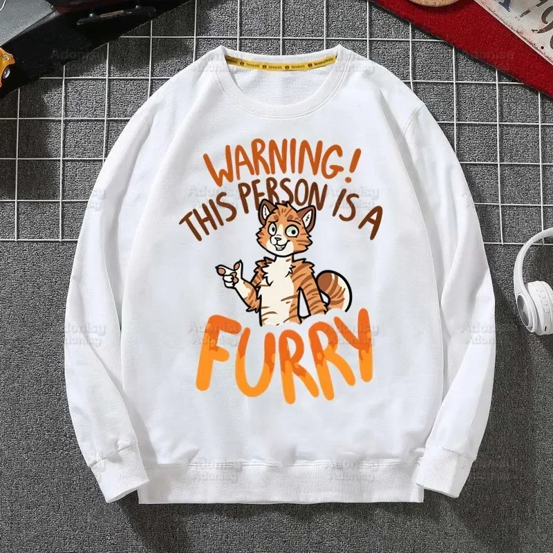 Furry Fashion Men's Spring Autumn Male Casual Sweatshirts Men's White Color Sweatshirt Tops