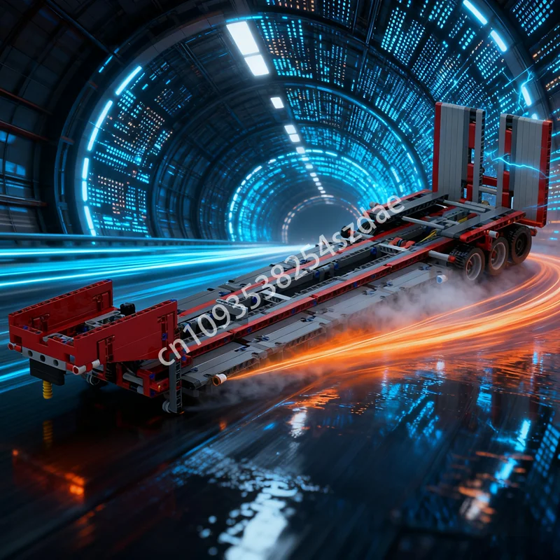 

846 шт. модель MOC C с низким погрузчиком, прицеп, техническое здание, рождественский подарок, блоки, архитектурные игрушки, сделай сам, творческое образование, дети