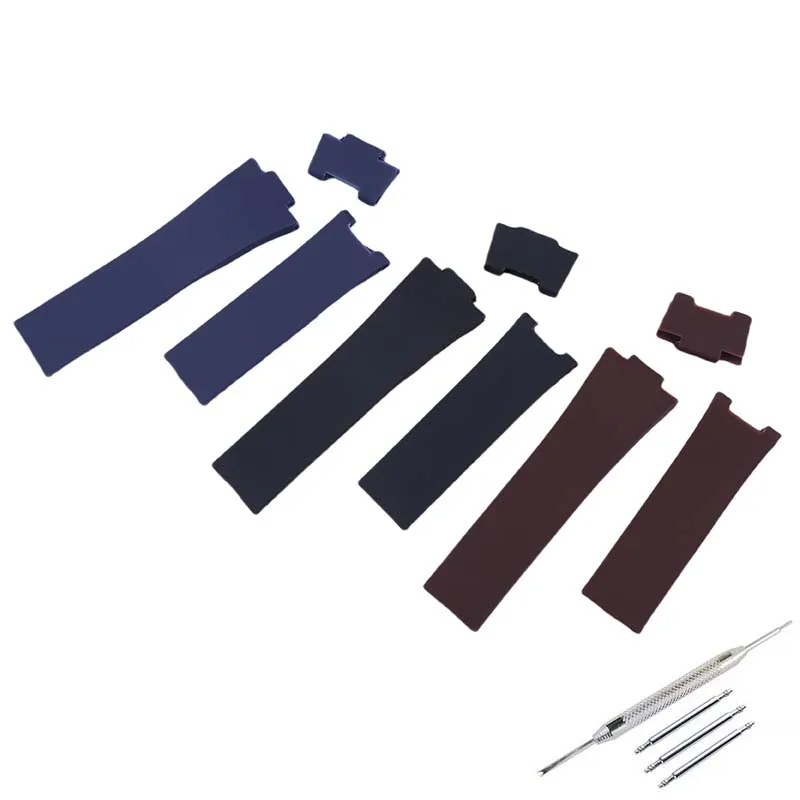 

Men's Rubber watch strap 25x12mm compatible for Athens Nautical Manager Diving Ulysse Nardin 1183 women silicone sport wristband