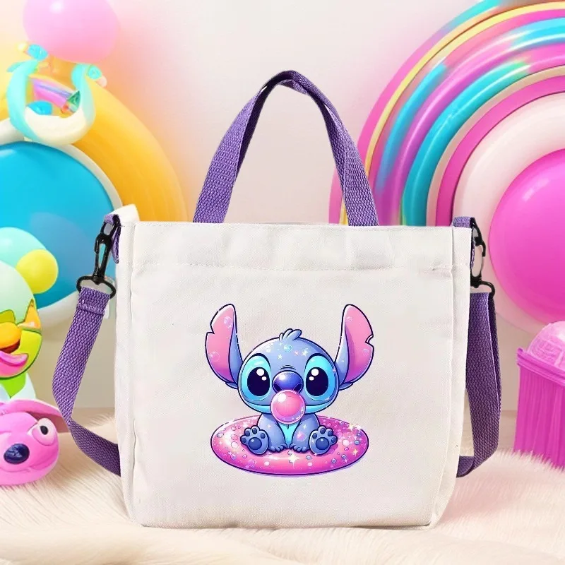 

Disney Stitch Canvas Bag Boys Girls Cartoon Figure Crossbody Shoulder Packet Simple Casual Women Handbag Tote Bags Birthday Gift