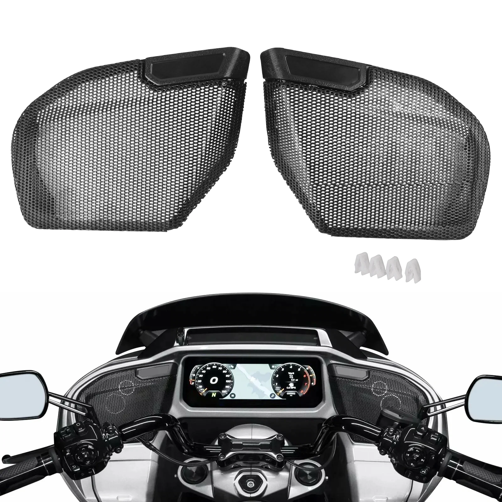 

Motorcycle Front Fairing Speaker Grills Mesh Covers Fit For Harley CVO Road Glide FLTRXSE FLTRXSTSE 2023-2025