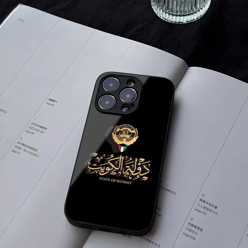 Kuwait Passport Flag Map Phone Case Tempered Glass For iPhone 13 14 12 15 11 Pro XS Max Plus Mini X XR 8 7 6s SE2020 Coque