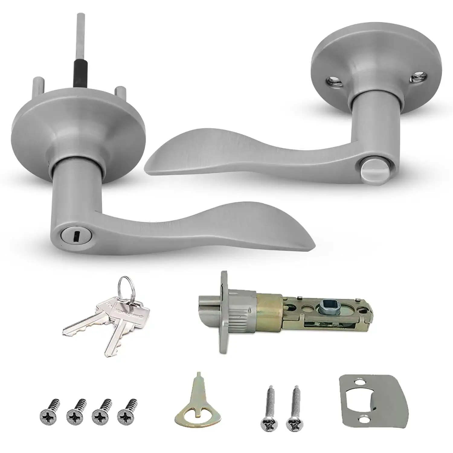 Wave Privacy Türhebel, satiniertes Nickel, 8106302