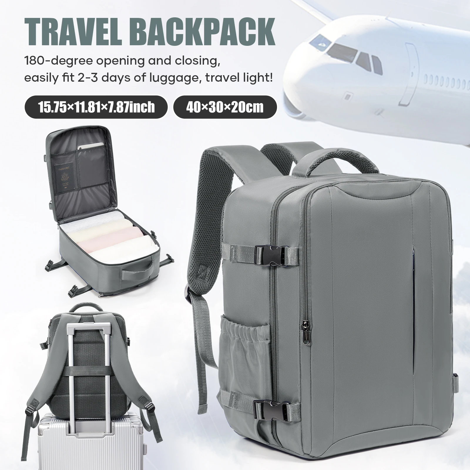 

Ryanair 40x30x20cm Personal Item Bag Under-seat Women Men's Travel Backpack, Wizzair Cabin Bag Handheld Rucksack School Satchel