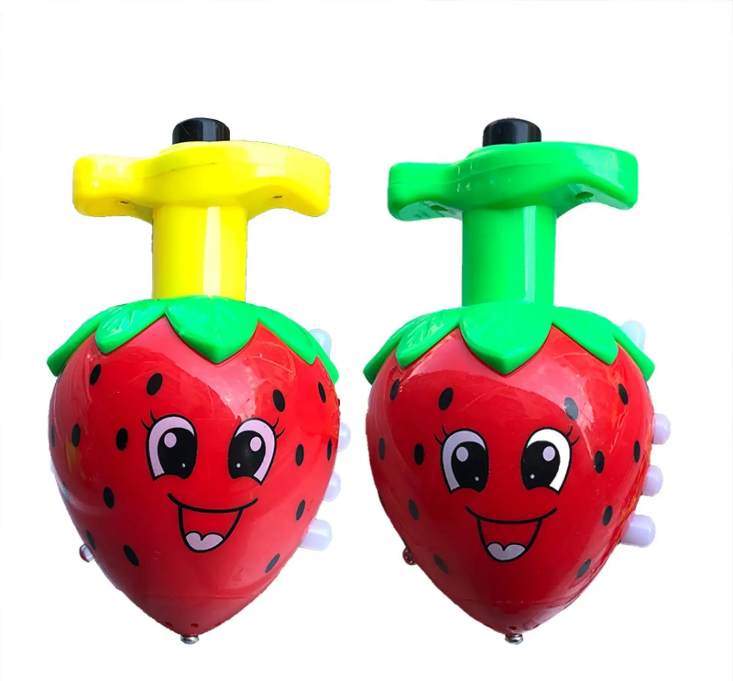 

Cartoon Light-emitting Toys Simulation Watermelon Apple Strawberry Gyro With Music Spinning Gyro Flash Toys Nostalgia Toys