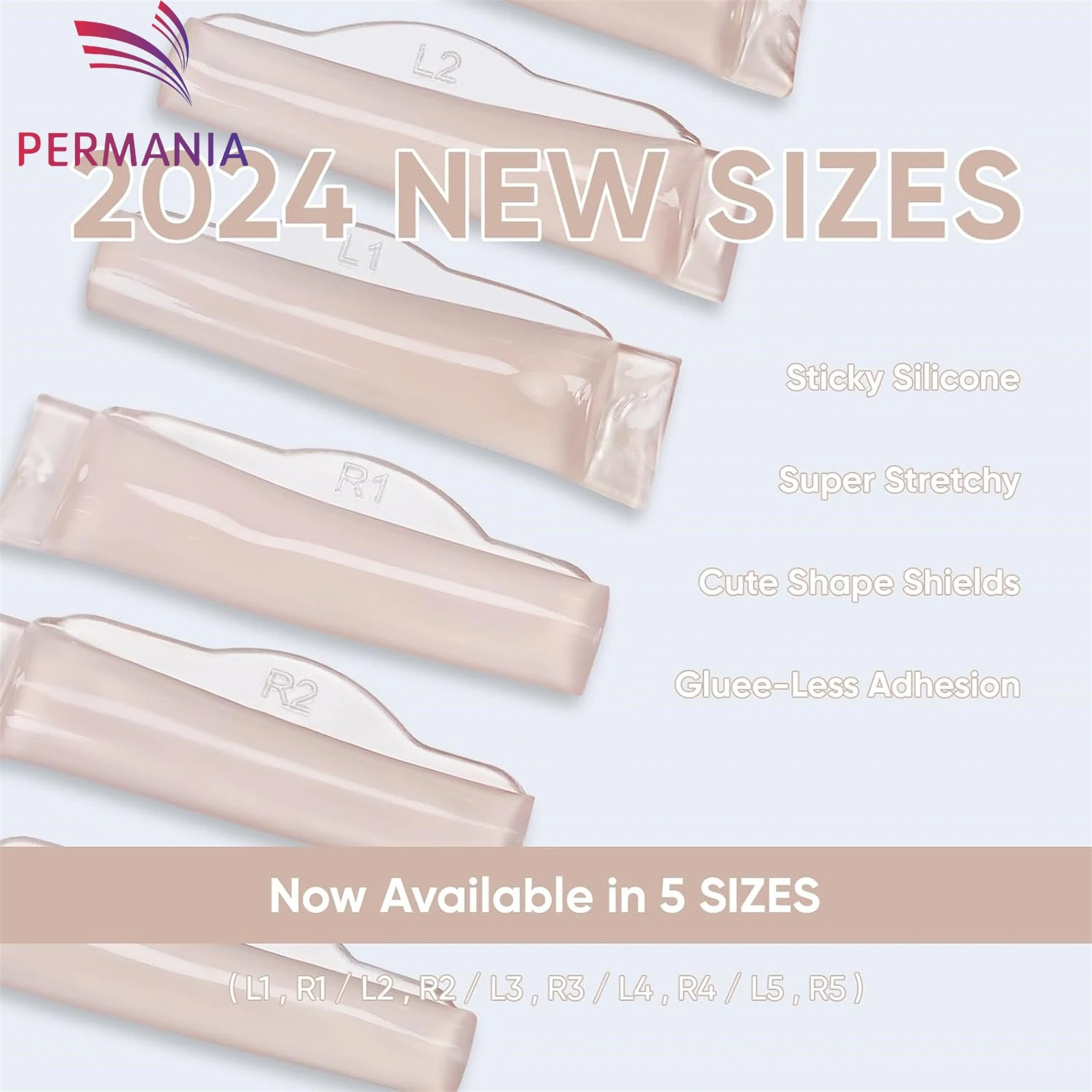 PERMANIA 5 Paar kleberfreie Silikon-Wimpernperm-Stäbchen, klebrige Wimpernlift-Pads, Wimpernformer-Zubehör, Applikator, Make-up-Tool – Detail 3