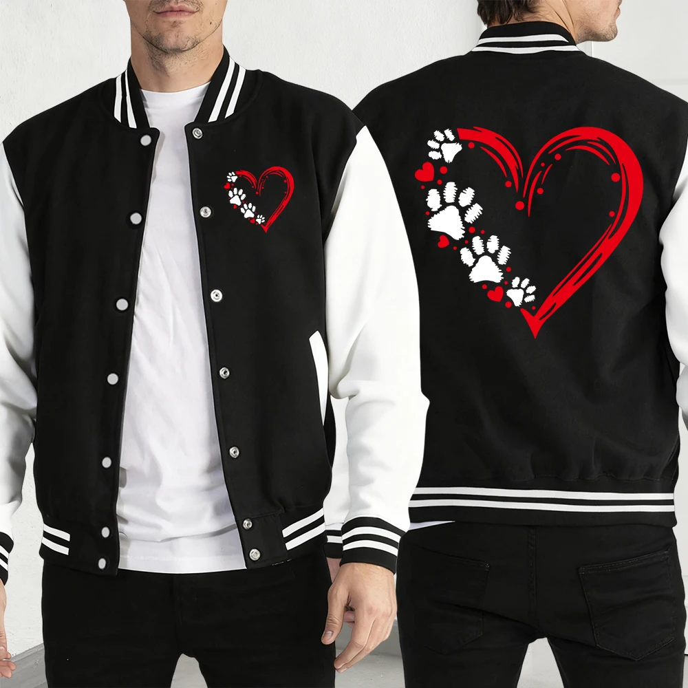 

Одежда с принтом сердца, мужская осенняя уличная одежда, американские топы, модные куртки в стиле хип-хоп, повседневная свободная бейсбольная майка унисекс