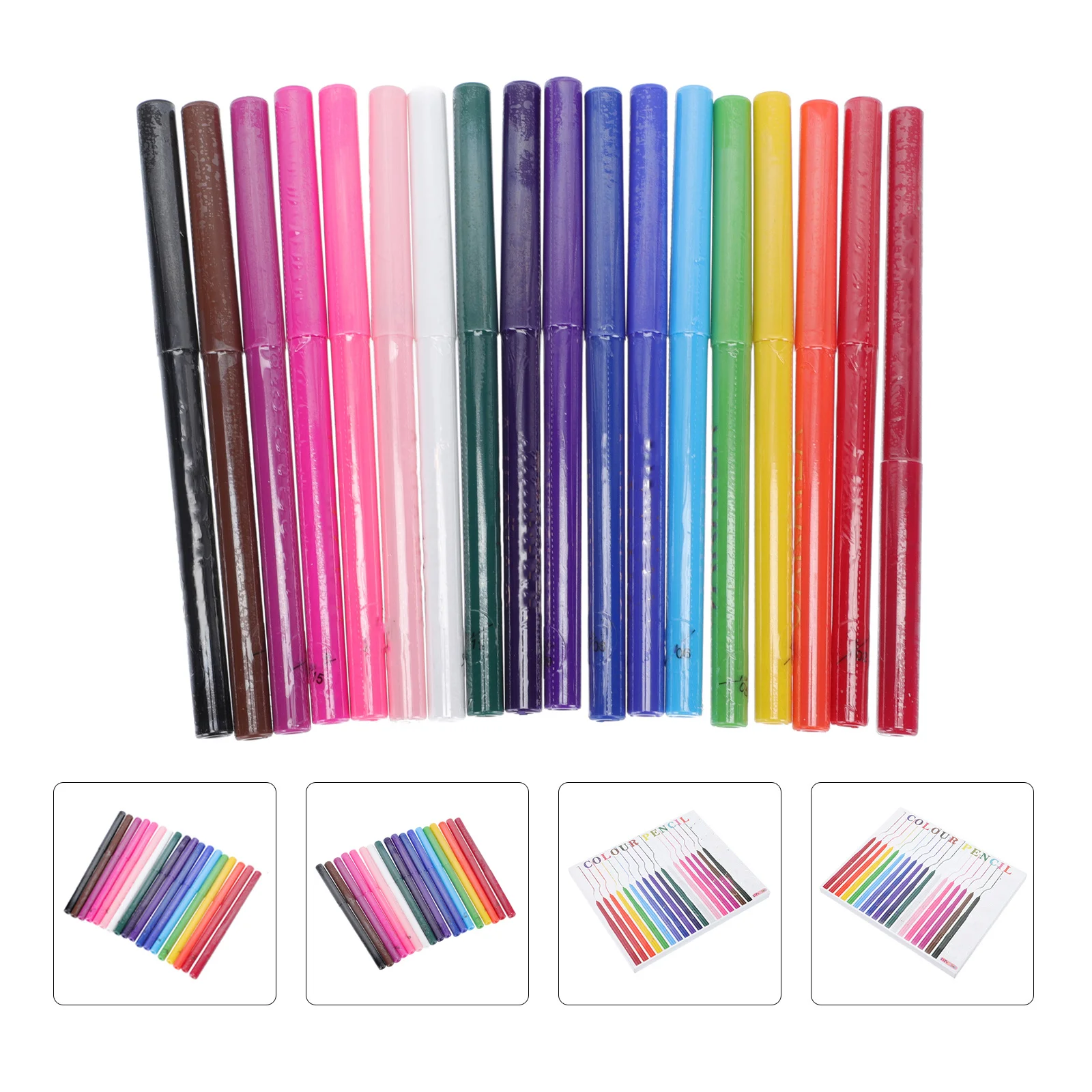 

18Pcs Colorful Eyeliner Pencils Set Smooth Long-Lasting Eye Makeup Accessories Compact Design for Travel and Home Use