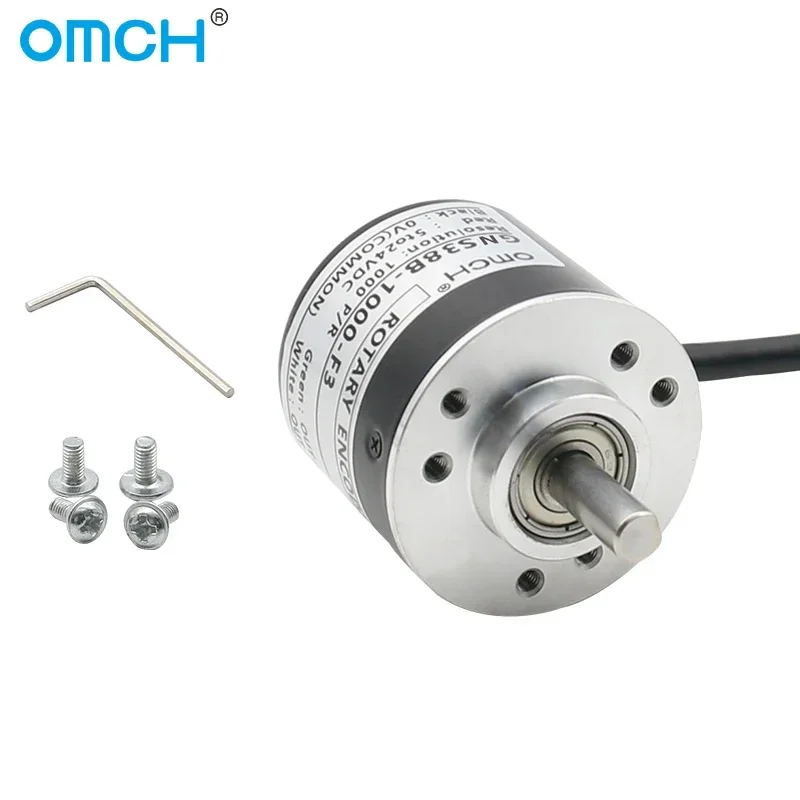 GNS38B Optical Incremental Rotary Encoder 6mm Bearing Diameter 100 200 360 400 600 P/R AB 2 Phase DC5-24V NPN 2 M Cable