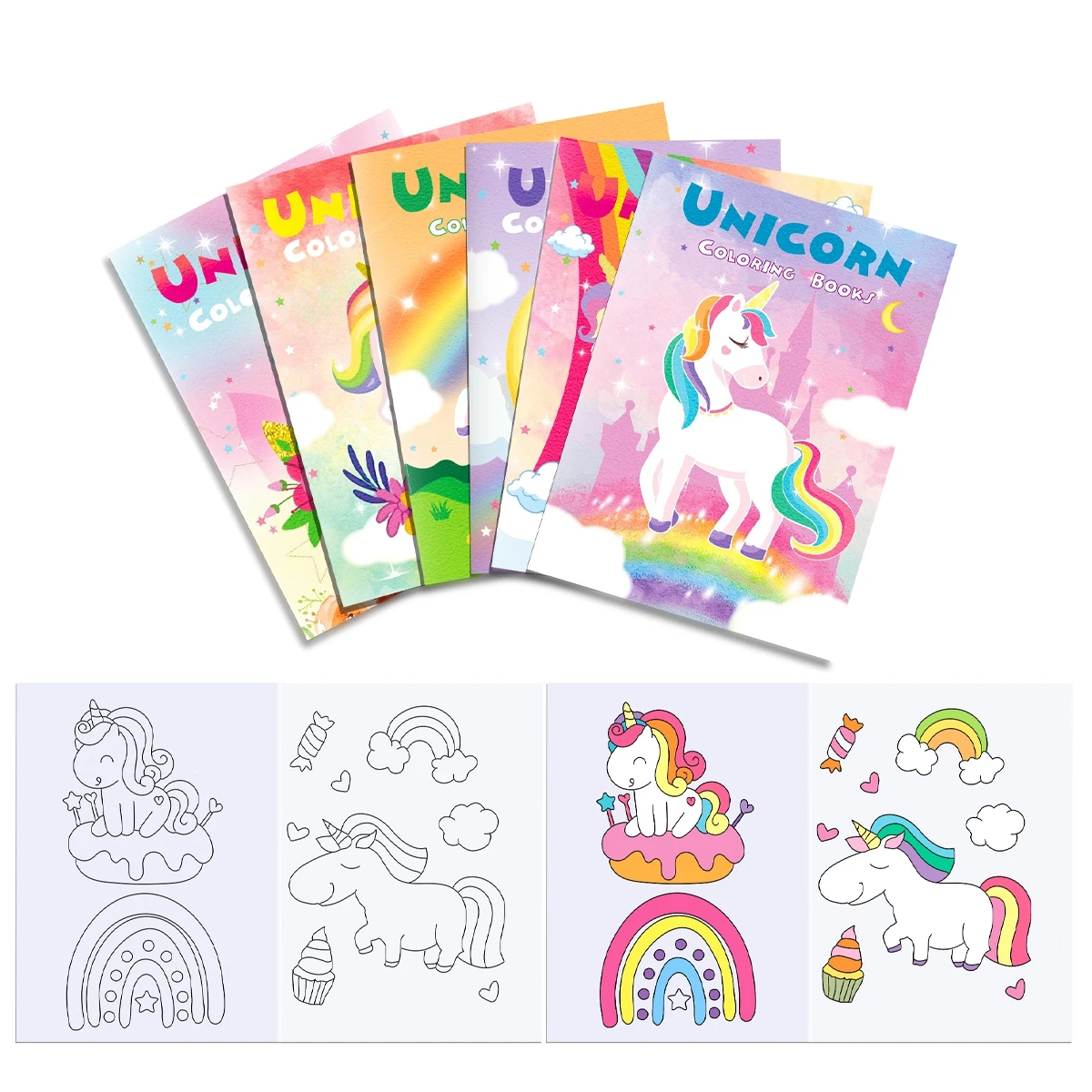 Coloring Doodle Book Unicorn Watercolor Painting  Unicorn  Party Decoration Kids Baby Shower Decoration Supplies