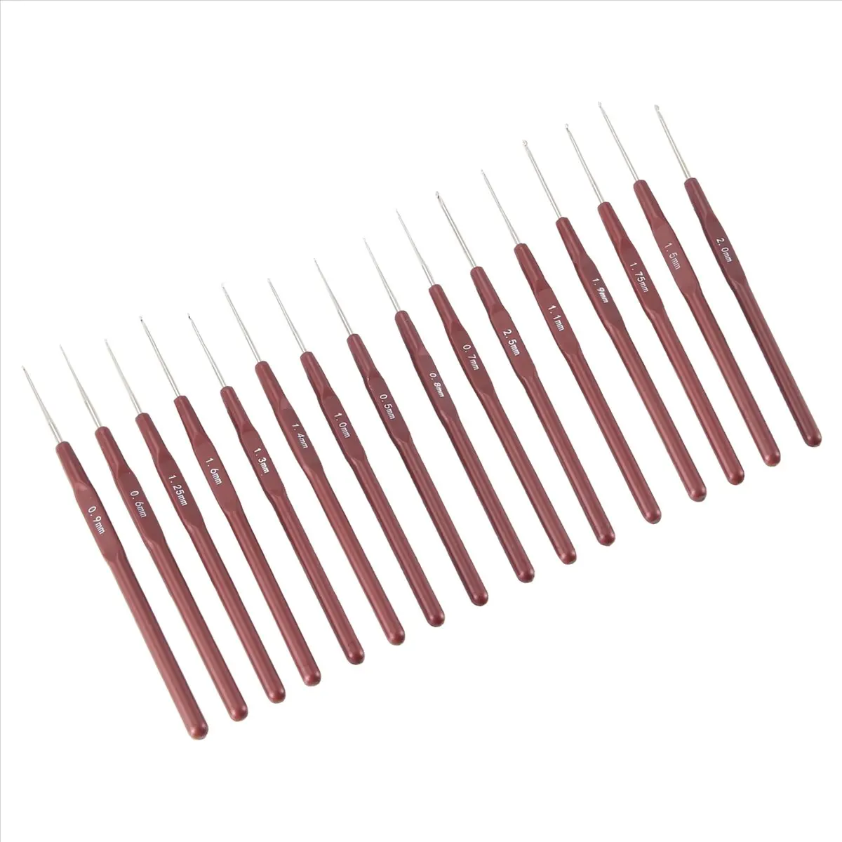 BUY A108Z16pcs ABS Handle Crochet Hooks Handle Knitting Needles Set Crochetings and Knuckles 0.5mm-2.5mm 16 Size