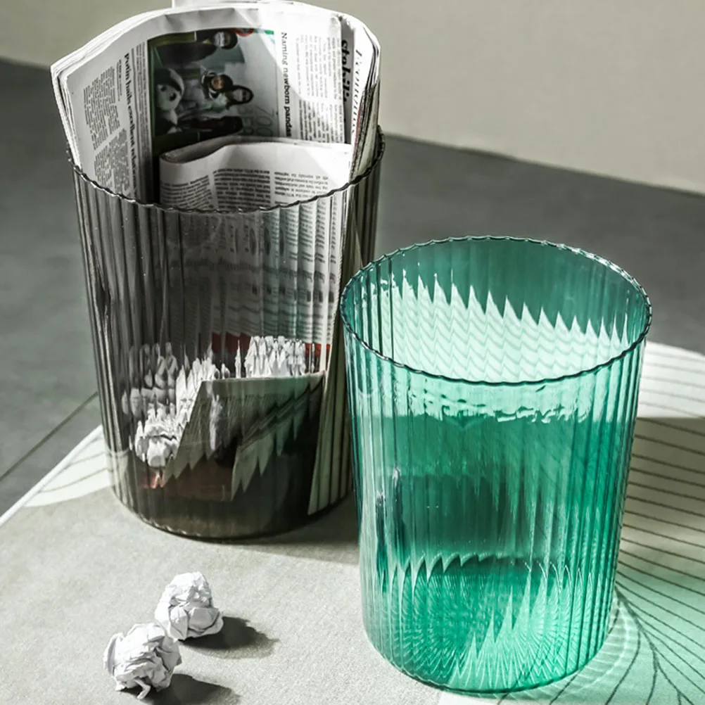 

Thickened Trash PET Clear Convenient Trash Basket Office Waste Basket Household Kitchen Bin Multi Function