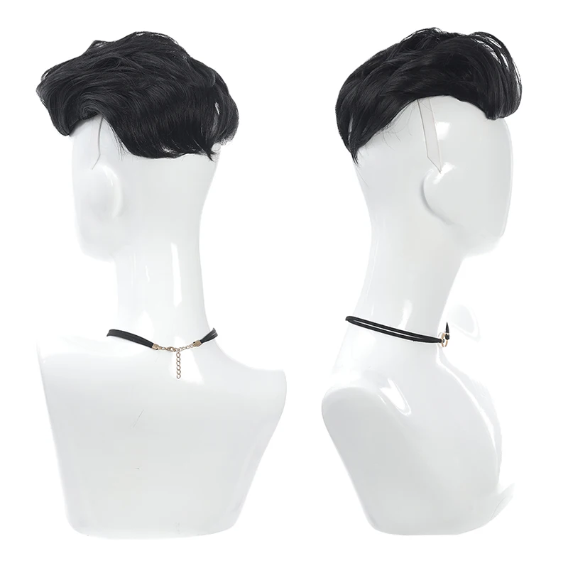 Synthetic Mens Wigs Short Layered Wavy hair Fit on Every Head Size Wig for Men and Boys