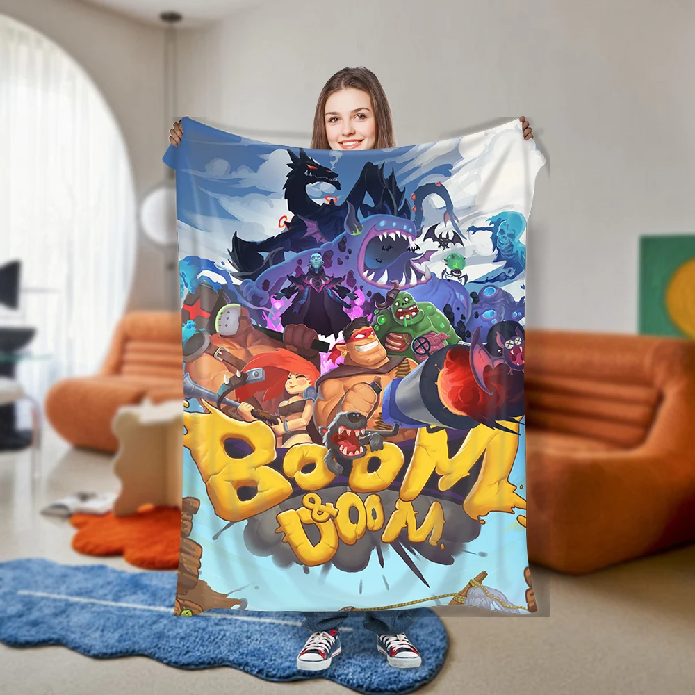 2024 New Customized Cartoon Anime Flange Plush Blanket Printing Super Soft Sherpa Plush Sofa Bed