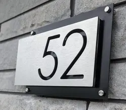 Silver Aluminum Metal Art Modern Home Decor Customized Door Plate House Number Apartment Hotel Room Number Exam Room Number sign