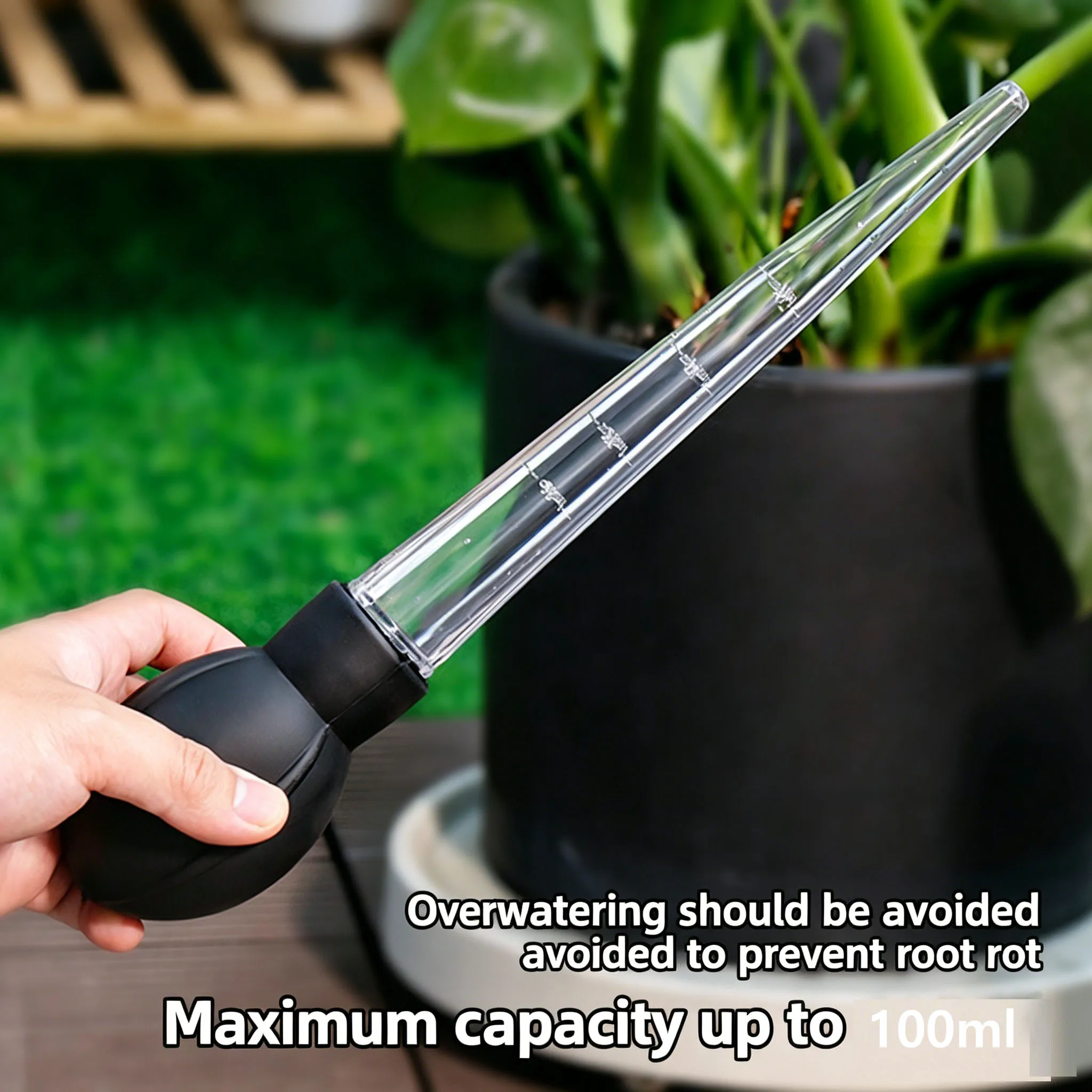 Large 100ml Plant Siphon Pump Water Remover for Plant Pot Tray Easy Suction Tool to Prevent Root Rot  Detachable & Reusable