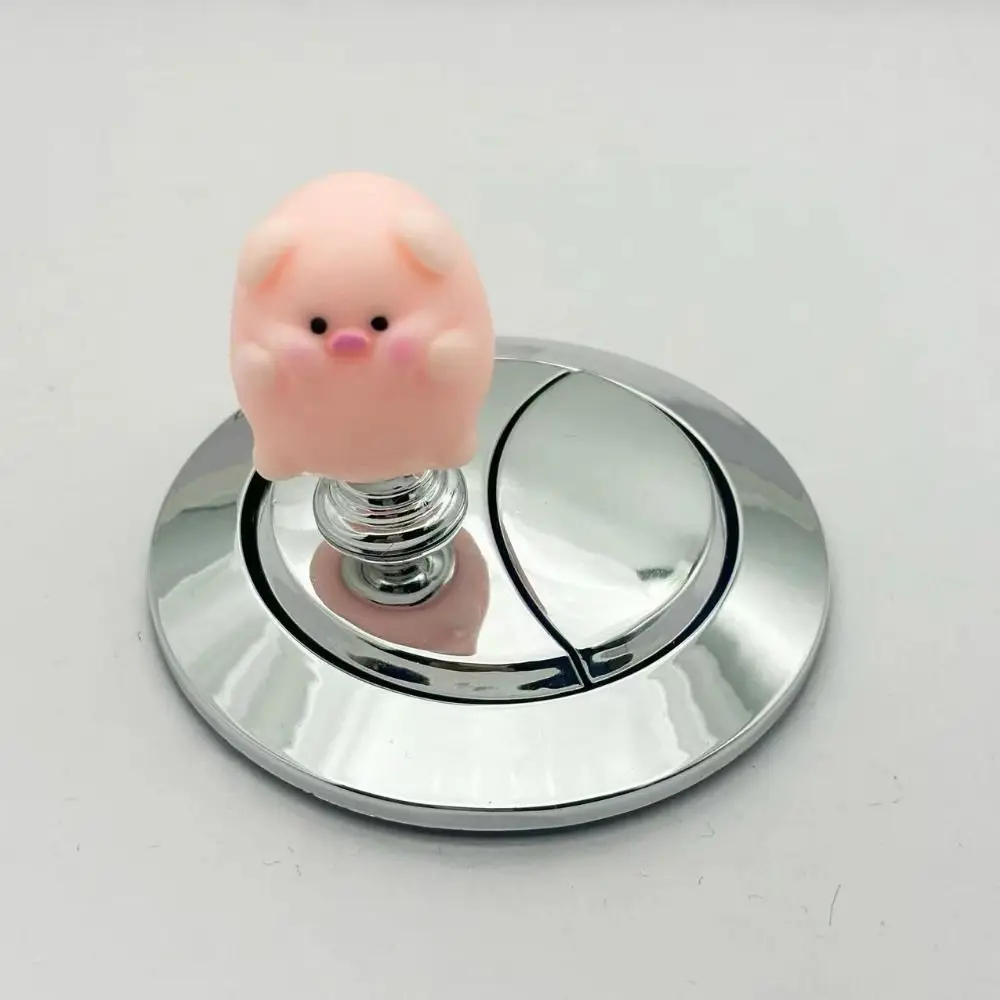 Fashion Resin Cute Toilet Press Pink Piglet Nail Protector Water Tank Buttons Durable 3D Water Press Flush Button Women