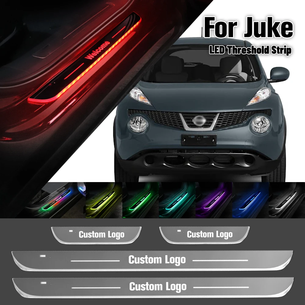 For Nissan Juke F15 F16 2010-2023 Car Door Sill Light Customized Logo LED 2019 2020 Welcome Threshold Pedal Lamp Accessories