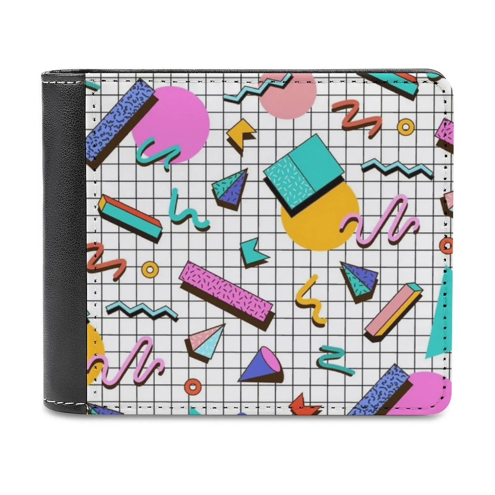 

Funky 80S Eighties Мемфис узор дизайн мужской кошелек из искусственной кожи короткие мужские кошельки кошелек для кредитных карт для мужчин сумка для денег 80S