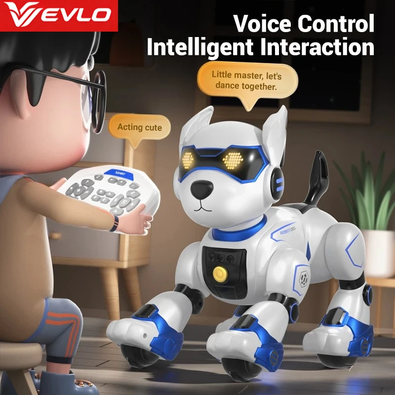 VEVLO New R27 Smart Voice Interaction Robot Dog Kids Intelligent Programming Puzzle RC Electronic Pet Toy