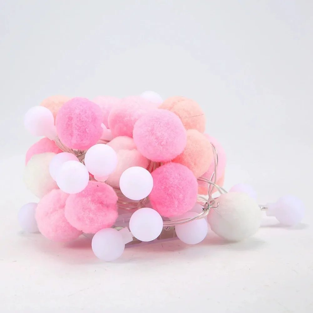 Round Pompom LED Pompom Light String New LED Colored Lights Colored Light String Colorful Lights Ball String Light