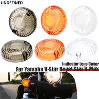 for Yamaha V-Star 1100 650 Royal Star V-Max Cruisers All Year Turn Signal Lights Indicator Lens Cover 2Pcs Motorcycle Front Rear