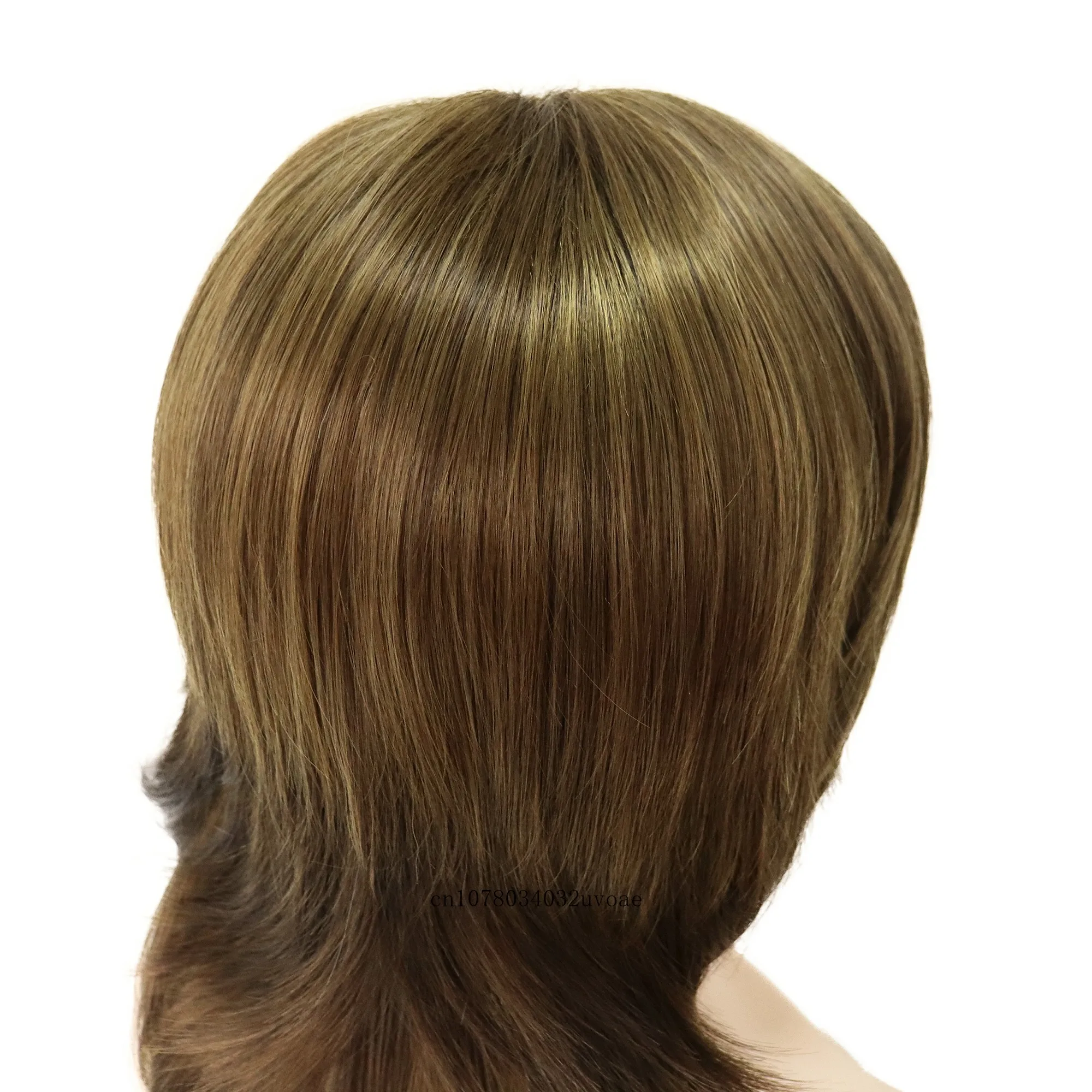 Perruque Synthétique Longue et Lisse avec Frange pour Maman, Postiche de Remplacement de Cheveux Naturels, Blonde et Douce, Utilisation 03