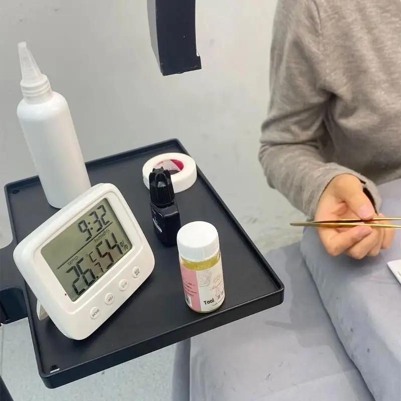 1 pz supporto per vassoio per ciglia lampada a luce mezzaluna morsetto universale piattaforma con clip supporto regolabile strumento per vassoio cosmetico per trucco ciglia