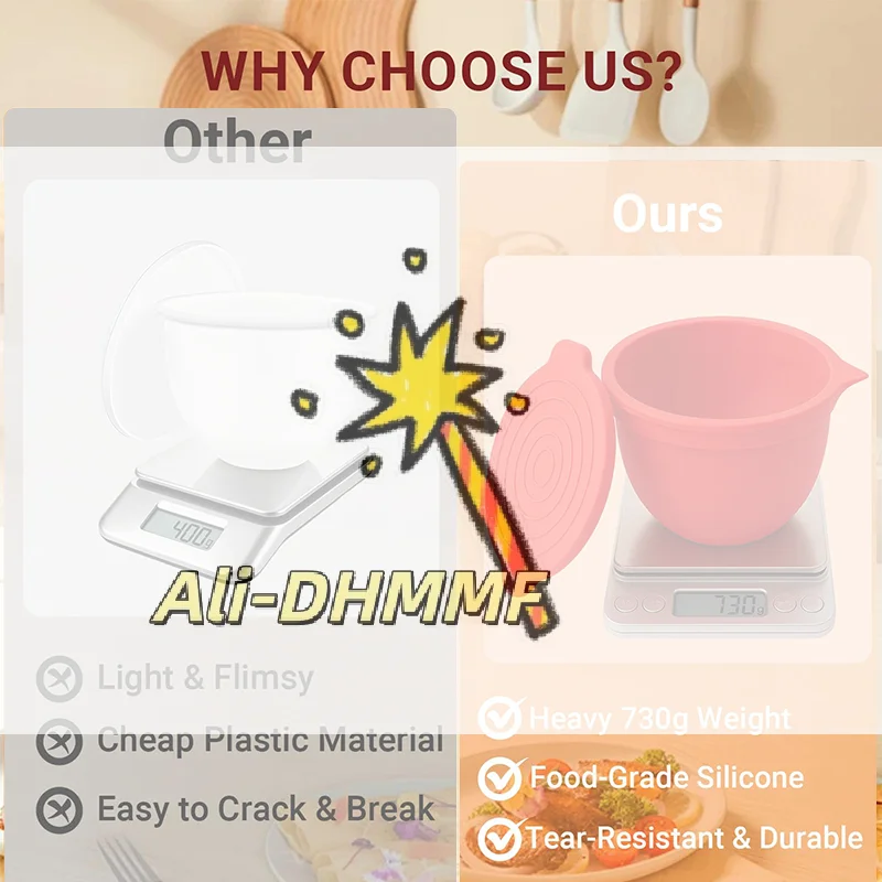 

Leak-Proof Silicone Bowl Covers for KitchenAid 4.5-5QT Mixers - Dishwasher Safe Lid Liners, Universal Fit Tilt-Head Stand Mixers