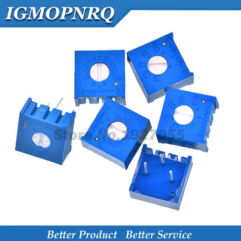 

10PCS 3386P potentiometer precision adjustable resistance 100 200 500 ohm 1K 2K 5K 10K 20K 50K 100K 200K 500K 1M ohm