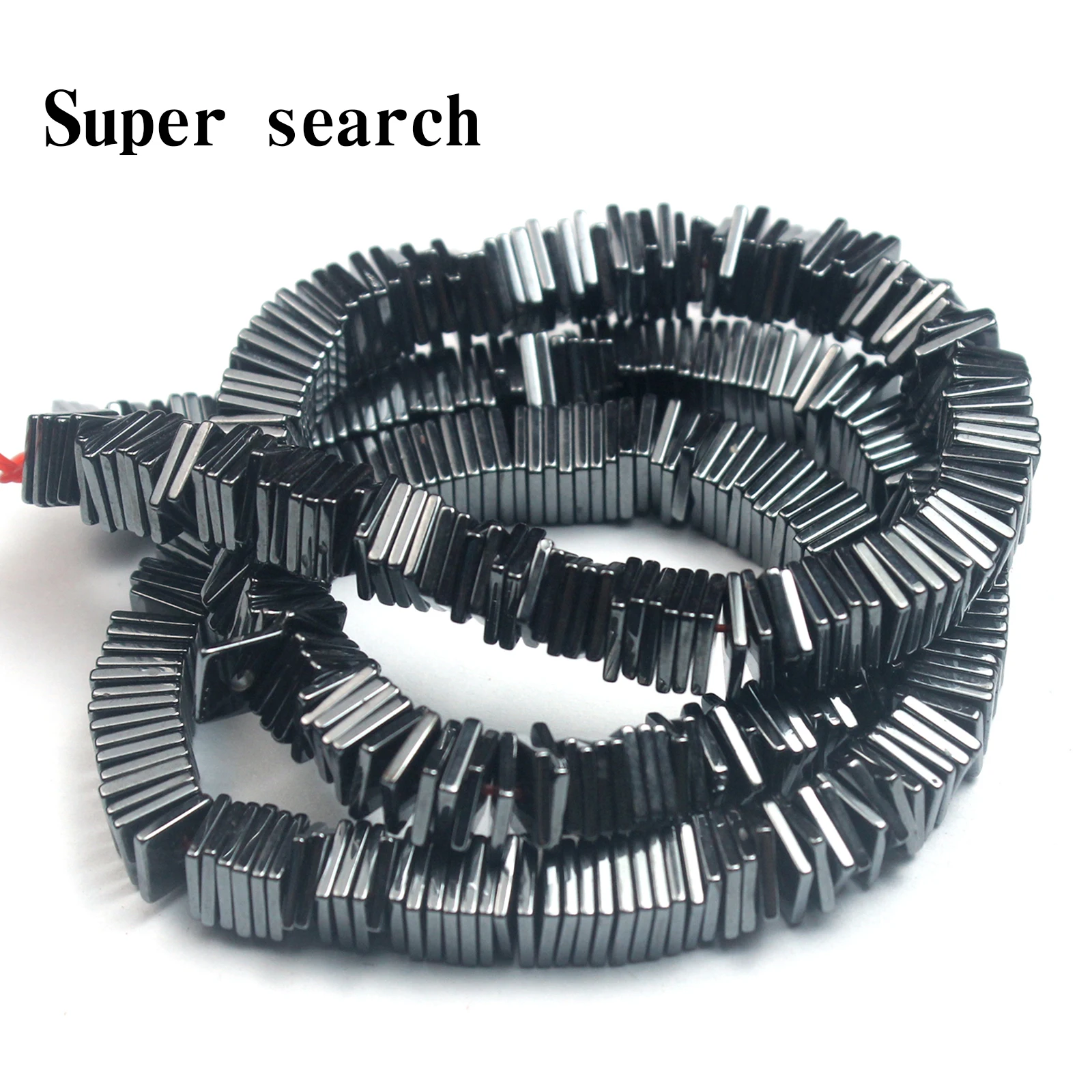 Flat Square Flakes of Black Hematite Natural Stone Beads Loose Spacer Beads for DIY Jewelry Making Bracelets Necklace Accessorie