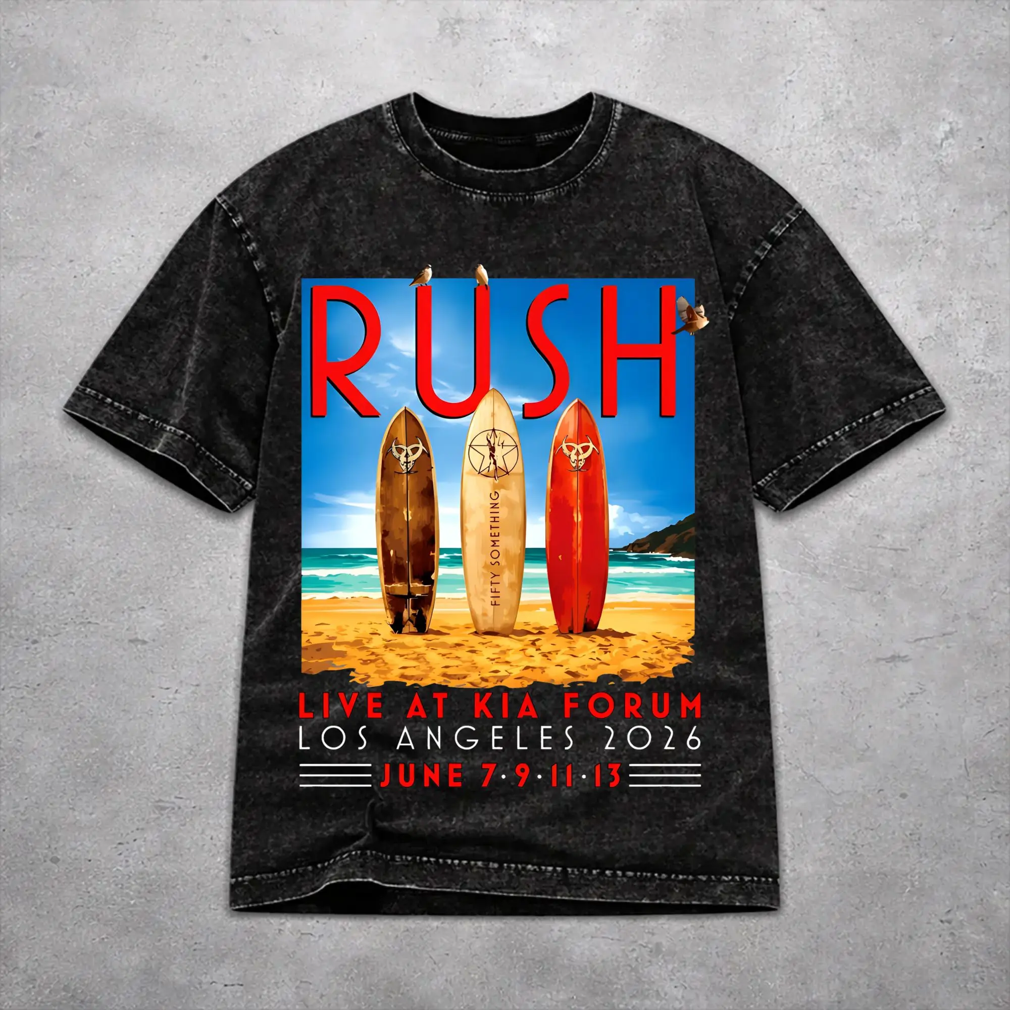 Women Men Rush Band Fifty Something Tour 2026 T Shirt Graphic Printed Washed Cotton  Harajuku T-Shirts