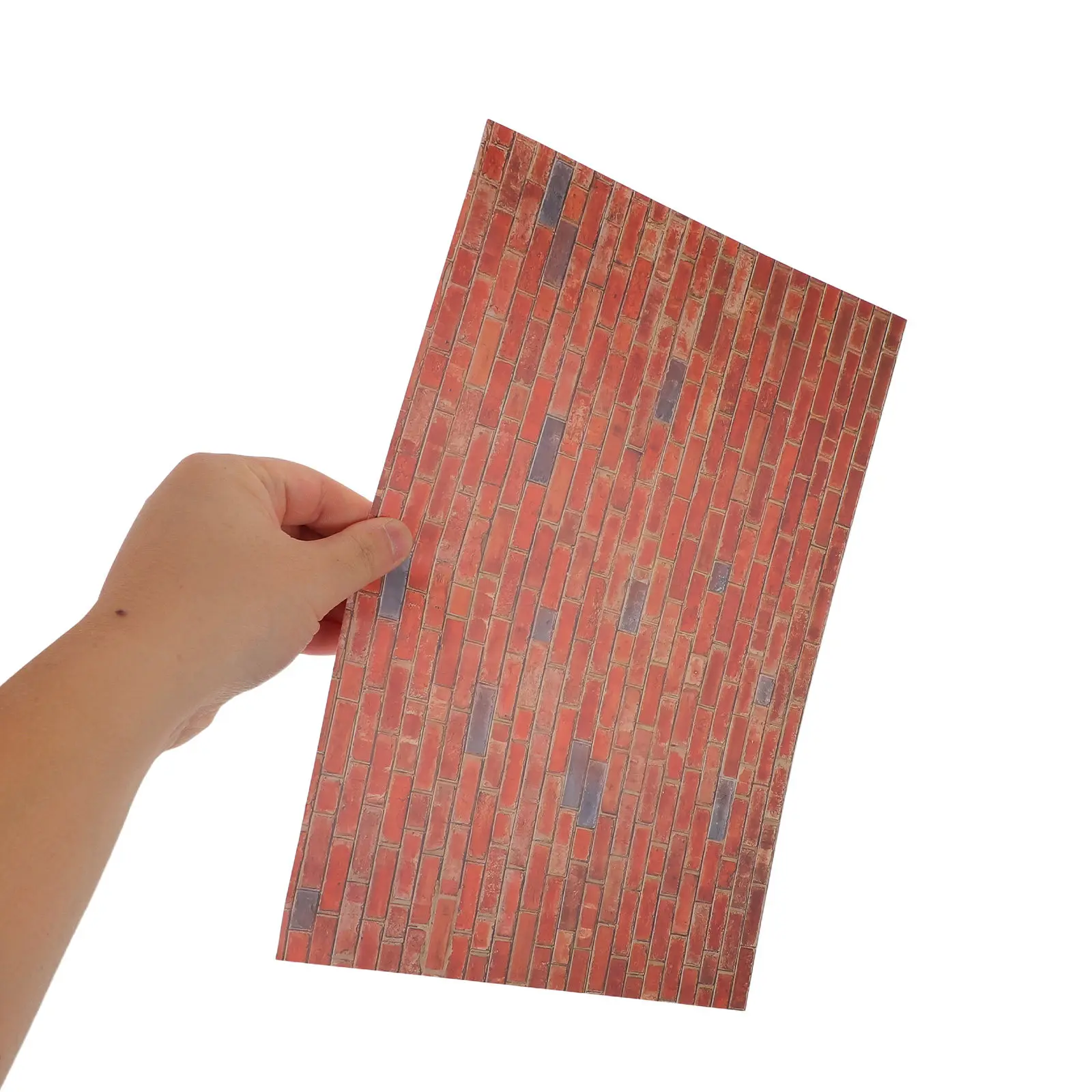 

9Pcs Dollhouse Brick Peel Stick Wallpaper Self Adhesive Removable Textured Miniature Wall Cladding Brick Wall Covering